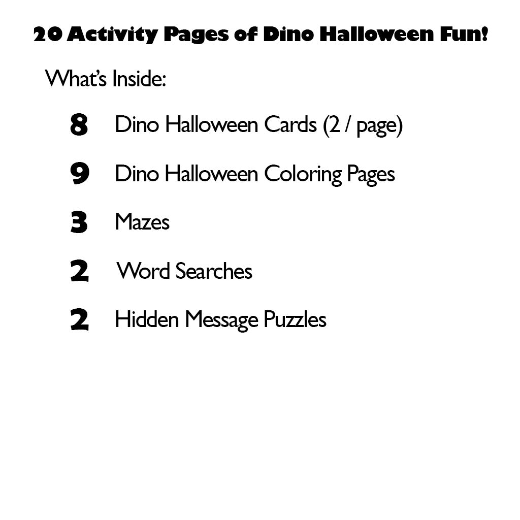 Dino Halloween Activity Book